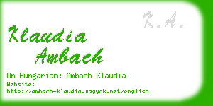 klaudia ambach business card